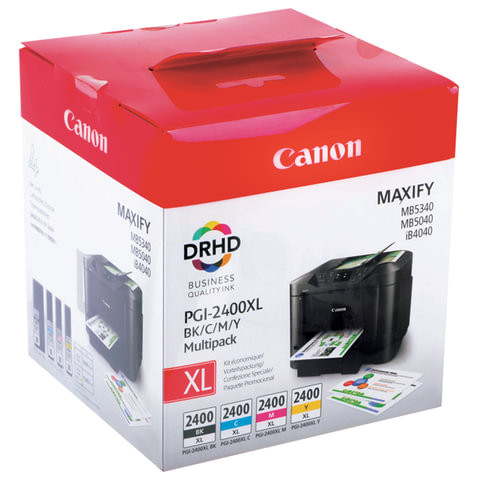 Картридж струйный CANON (PGI-2400XL BK/C/M/Y) iB4040/MB5040/MB5340, КОМПЛЕКТ, оригинальный, 4 цвета, 9257B004 по низкой цене оптом 