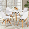 Стол обеденный BRABIX "Eames T-01", круглый диаметр 80 см, опоры дерево, пластик белый, 532633 по низкой цене оптом 