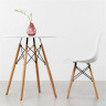 Стол обеденный BRABIX "Eames T-01", круглый диаметр 80 см, опоры дерево, пластик белый, 532633 по низкой цене оптом 