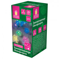 Электрогирлянда-нить комнатная "Звезды", 2м, 20LED, мультицветная, батарейки, ЗОЛОТАЯ СКАЗКА, 592477