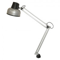 Светильник настольный "Бета", на струбцине, лампа накаливания/люминесцентная/светодиодная, до 60 Вт, серебристый, высота 70 см,Е27