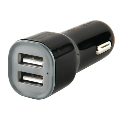 Зарядное устройство автомобильное, RED LINE AC-1A, кабель для IPhone (iPad) 1м, 2 порта USB, выходной ток 1 А, черное, УТ000012245 по низкой цене оптом 