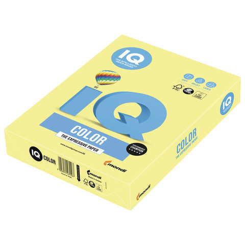 Бумага цветная IQ color, А4, 160 г/м2, 250 л., тренд, лимонно-желтая, ZG34 по низкой цене оптом 