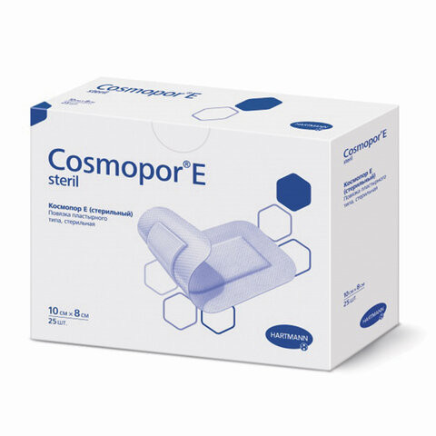 Пластырь-повязка COSMOPOR E STERIL, комплект 25 шт., нетканая основа, 10х8 см, 901020 по низкой цене оптом 