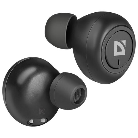 Наушники с микрофоном (гарнитура) DEFENDER TWINS 638, Bluetooth, беспроводные, черные, 63638 по низкой цене оптом 