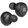 Наушники с микрофоном (гарнитура) DEFENDER TWINS 638, Bluetooth, беспроводные, черные, 63638 по низкой цене оптом 