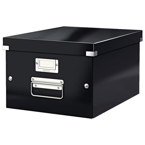 Короб архивный LEITZ "Click & Store" L, 200х369х482 мм, ламинированный картон, разборный, черный, 60450095 по низкой цене оптом 