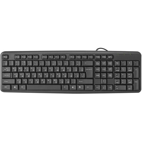 Клавиатура проводная DEFENDER Element HB-520, USB, 104 клавиши + 3 дополнительные клавиши, черная, 45522 по низкой цене оптом Краснодар, Москва, Уфа, Казань, Барнаул, Владивосток, Хабаровск, Сахалин, Красноярск, Екатеренбург, 