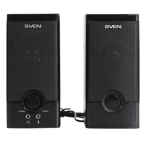 Колонки компьютерные SVEN SPS-603, 2.0, 2х3 Вт, дерево, черные, SV-015183 по низкой цене оптом Краснодар, Москва, Уфа, Казань, Барнаул, Владивосток, Хабаровск, Сахалин, Красноярск, Екатеренбург, 