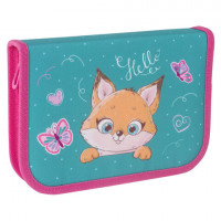 Пенал ЮНЛАНДИЯ by TIGER FAMILY 1 отделение, 1 откидная планка, ткань, "Cute fox", 20х14х4 см, 229989