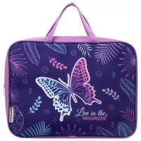 Папка с ручками BRAUBERG А4, 1 отделение, ткань, молния сверху, 80 мм, "Beautiful butterfly", 270335