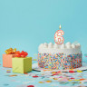 Свеча-цифра для торта "6" ДВУСТОРОННЯЯ с конфетти, 8,5 см, ЗОЛОТАЯ СКАЗКА, держатель, блистер, 591399 по низкой цене оптом 