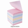Блок для записей STAFF проклеенный, куб 9х9х9 см, цветной, чередование с белым, 129208 по низкой цене оптом 