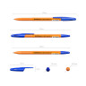 Ручки шариковые ERICH KRAUSE R-301 Stick Orange, СИНИЕ, набор 8 штук, 0,7мм, 56614 по низкой цене оптом 