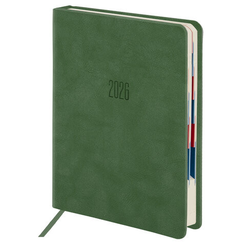 Ежедневник датированный 2026 B6 125х173мм GALANT Vivid, под кожу, зеленый, 117409 по низкой цене оптом 