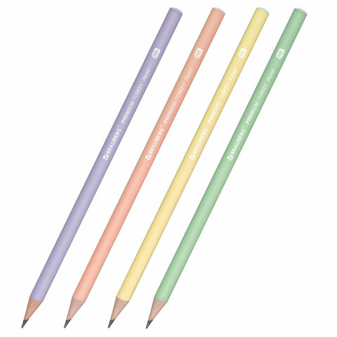 Карандаш чернографитный BRAUBERG "PREMIUM TURKEY", 1 шт., "Pastel", НВ, ассорти, дисплей по низкой цене оптом 