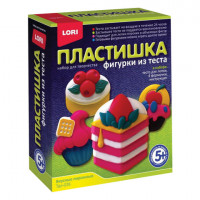 Набор для изготовления фигур из теста ПЛАСТИШКА "Вкусные пирожные", тесто для лепки, формы, LORI, Тдл-026