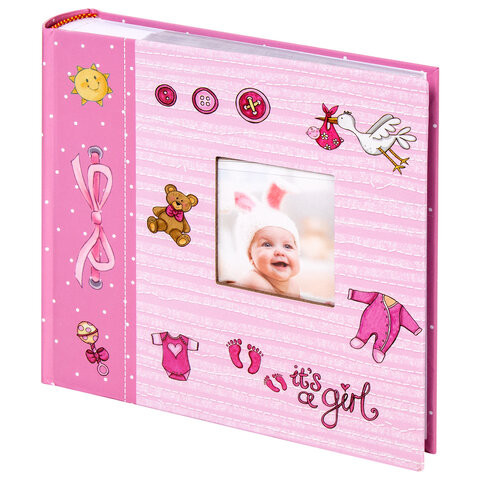 Фотоальбом BRAUBERG "It's a girl" на 200 фото 10х15 см, твердая обложка, бумажные страницы, бокс, розовый, 391145 по низкой цене оптом Краснодар, Москва, Уфа, Казань, Барнаул, Владивосток, Хабаровск, Сахалин, Красноярск, Екатеренбург, 