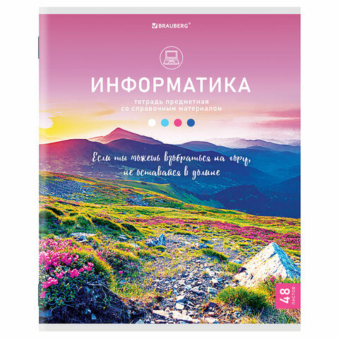 Тетрадь предметная "КЛАССИКА NATURE" 48 л., обложка картон, ИНФОРМАТИКА, клетка, BRAUBERG, 404586 по низкой цене оптом 