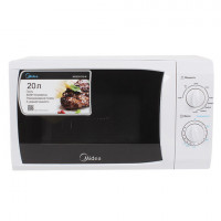 Микроволновая печь MIDEA MG820CFB-W, объем 20 л, мощность 800/1000 Вт, механическое управление, гриль, белая