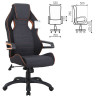 Кресло компьютерное BRABIX "Techno Pro GM-003", ткань, черное/серое, вставки оранжевые, 531813 по низкой цене оптом 