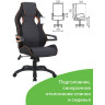Кресло компьютерное BRABIX "Techno Pro GM-003", ткань, черное/серое, вставки оранжевые, 531813 по низкой цене оптом 