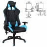 Кресло компьютерное BRABIX "GT Master GM-110", две подушки, экокожа, черное/голубое, 531928 по низкой цене оптом 