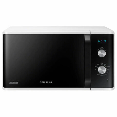 Микроволновая печь SAMSUNG MG23K3614AW/BW, объем 23 л, мощность 800 Вт, механическое управление, гриль, белая по низкой цене оптом 