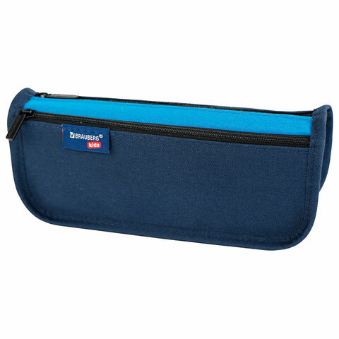 Пенал мягкий BRAUBERG KIDS, 2 отделения, полиэстер, Dark blue, 22x10x6 см, 273551 по низкой цене оптом 