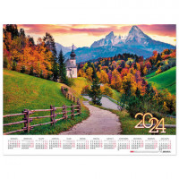 Календарь настенный листовой, 2024г, формат А2 60х45см, Осенняя сказка, HATBER, Кл2_2, Кл2_29727