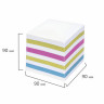 Блок для записей STAFF непроклеенный, куб 9х9х9 см, цветной, чередование с белым, 126367