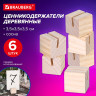 Ценникодержатель деревянный (ценники, реклама, фото) 3,5х3,5х3,5 см КОМПЛЕКТ 6 шт, BRAUBERG, 291311 по низкой цене оптом 