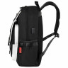Рюкзак BRAUBERG FUSION универcальный, USB-порт, черный с белыми вставками, 45х31х15см, 271657 по низкой цене оптом 