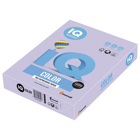 Бумага цветная IQ color, А4, 160 г/м2, 250 л., тренд, бледно-лиловая, LA12 по низкой цене оптом 