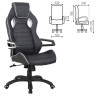 Кресло компьютерное BRABIX "Techno Pro GM-003", экокожа, черное/серое, вставки серые, 531814 по низкой цене оптом 