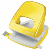 Дырокол металлический LEITZ "New NeXXT WOW", до 30 листов, желтый металлик, блистер, 50082016