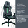 Кресло компьютерное BRABIX "GT Carbon GM-120", две подушки, экокожа, черное/зеленое, 531929 по низкой цене оптом 