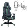 Кресло компьютерное BRABIX "GT Carbon GM-120", две подушки, экокожа, черное/зеленое, 531929 по низкой цене оптом 
