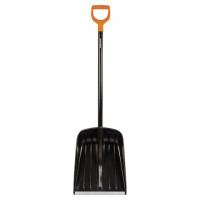 Лопата снегоуборочная FISKARS, пластик, 38х35,5 см, высота 133 см, алюминиевая кромка, деревянный черенок, 1026794