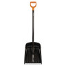 Лопата снегоуборочная FISKARS, пластик, 38х35,5 см, высота 133 см, алюминиевая кромка, деревянный черенок, 1026794 по низкой цене оптом 