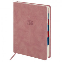Ежедневник датированный 2026 B6 125х173мм GALANT Vivid, под кожу, розовый, 117411