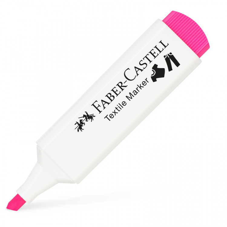 Маркер перманентный для ткани Faber-Castell "Textile Neon" неоново-розовый, 1-5мм по низкой цене оптом Краснодар, Москва, Уфа, Казань, Барнаул, Владивосток, Хабаровск, Сахалин, Красноярск, Екатеренбург, 