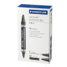 Маркер перманентный STAEDTLER двусторонний, КРАСНЫЙ, круглый 0,6 мм / скошенный 1,5-4 мм, 348 B-2 по низкой цене оптом Краснодар, Москва, Уфа, Казань, Барнаул, Владивосток, Хабаровск, Сахалин, Красноярск, Екатеренбург, 