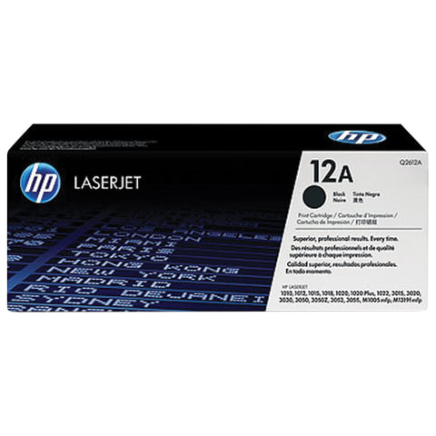 Картридж лазерный HP (Q2612A) LaserJet 1018/3052/М1005 и др., №12А, оригинальный, ресурс 2000 стр. по низкой цене оптом 