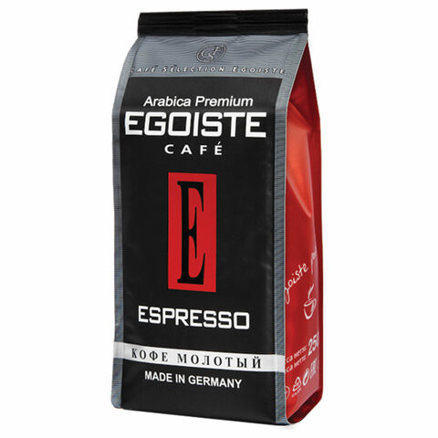 Кофе молотый EGOISTE "Espresso", натуральный, 250 г, 100% арабика, вакуумная упаковка, 10228 по низкой цене оптом Кофе молотый EGOISTE "Espresso", натуральный, 250 г, 100% арабика, вакуумная упаковка, 10228 по низкой цене оптом