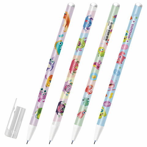 Ручка стираемая гелевая с принтом ЮНЛАНДИЯ "МОНСТРИКИ", СИНЯЯ, корпус ассорти, игольчатый наконечник 0,5 мм, линия 0,35 мм, 144411 по низкой цене оптом Ручка стираемая гелевая с принтом ЮНЛАНДИЯ "МОНСТРИКИ", СИНЯЯ, корпус ассорти, игольчатый наконечник 0,5 мм, линия 0,35 мм, 144411 по низкой цене оптом