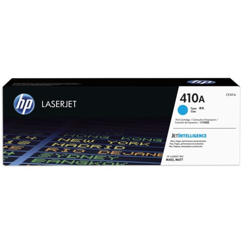 Картридж лазерный HP (CF411A) LaserJet Pro M477fdn/M477fdw/477fnw/M452dn/M452nw, голубой, оригинальный, ресурс 2300 страниц по низкой цене оптом 