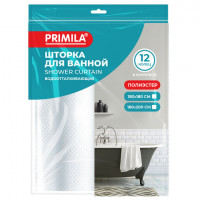 Шторка для ванной ПОЛИЭСТЕР, 180х180см, кольца в комплекте, ГОЛУБОЙ БРИЛЛИАНТ, PRIMILA, 700090