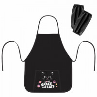 Фартук с нарукавниками для уроков труда ПИФАГОР, 1 карман, 46х54 см, Dark kitten, 273622