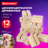 Ценникодержатель деревянный (ценники, реклама, фото) 4х3х2 см, КОМПЛЕКТ 12 шт, BRAUBERG, 291312 по низкой цене оптом 